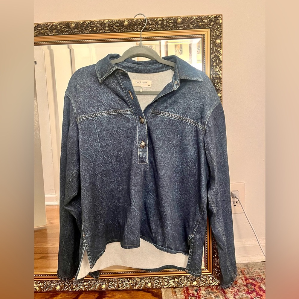 Rag& Bone Miramar Emily Popover Shirt in Penny Wash size small - Picture 5 of 6